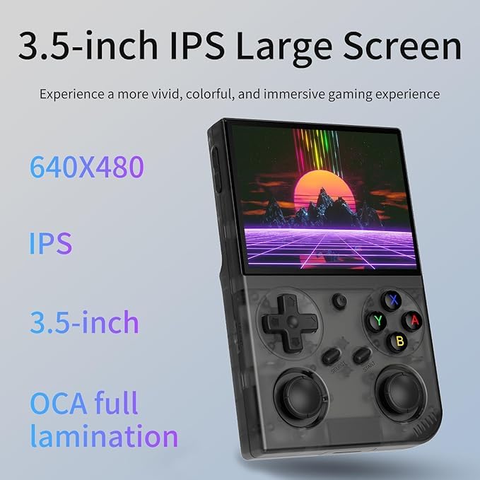Aivuidbs G350 Retro Game Console,Linux System RK3326 G350 Handheld Game Console Built-in 64G TF Card 4371 Games,3.5-inch IPS Screen, WiFi, Bluetooth HDMI Output, 3200mAh Battery - Image 3